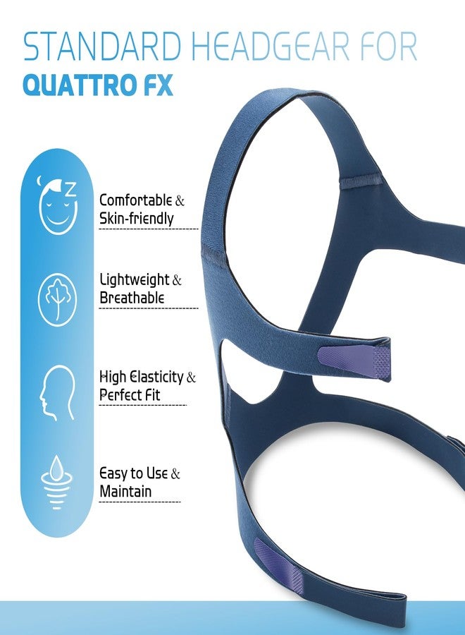 SyunsXoon Replacement Headgear for ResMed Quattro FX Full Face CPAP Mask, Velcro Adjustments Headgear Strap Breathable Replace CPAP Headband - Medium/Standard - Image 3